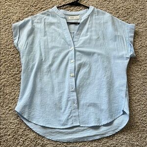 Light Blue Button-Up Women's Top